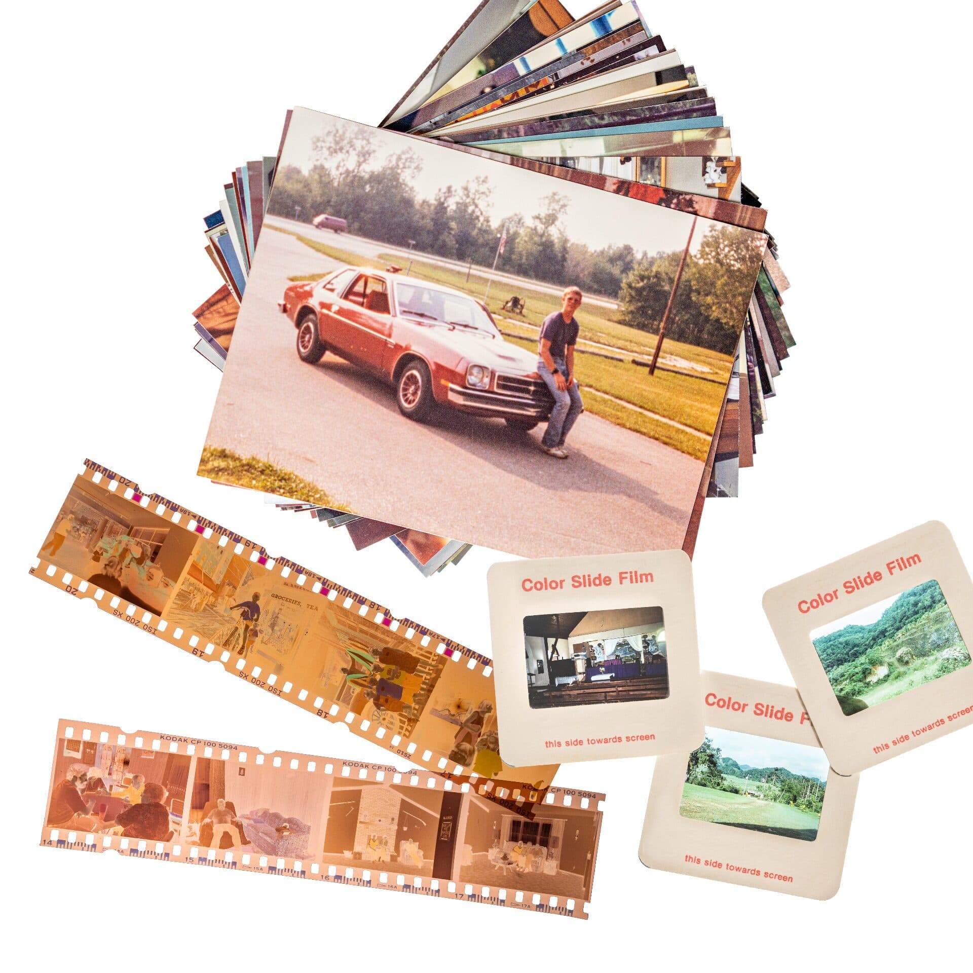 Prints, slides, and negatives prepared for archival digitization