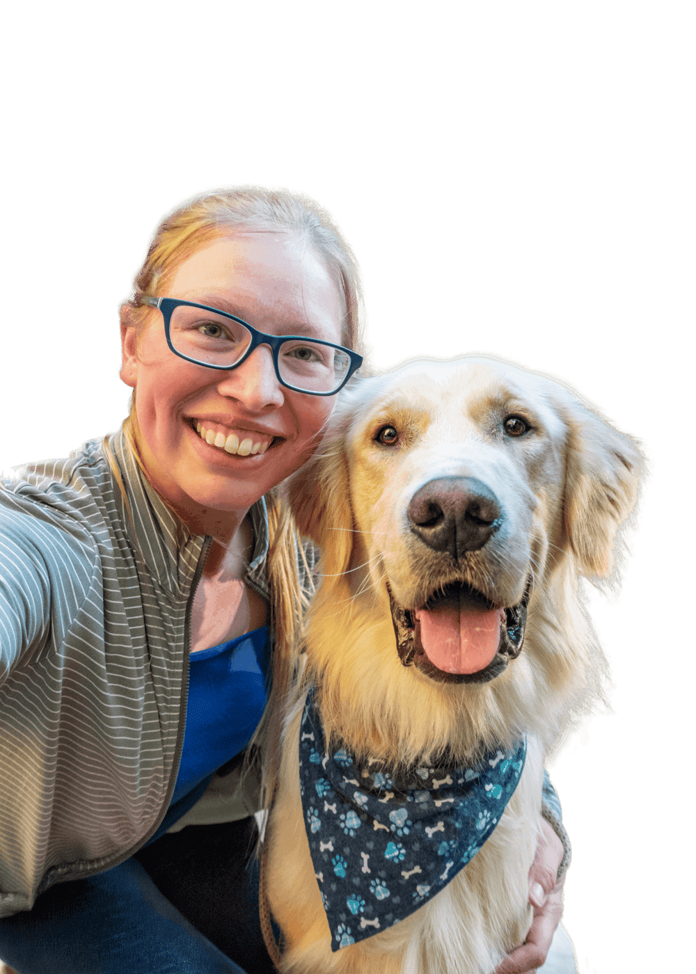 Emily with her dog